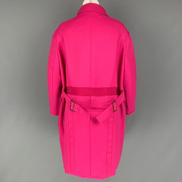 NINA RICCI Size 6 Pink Wool Solid Zip Up Coat - Picture 3 of 6